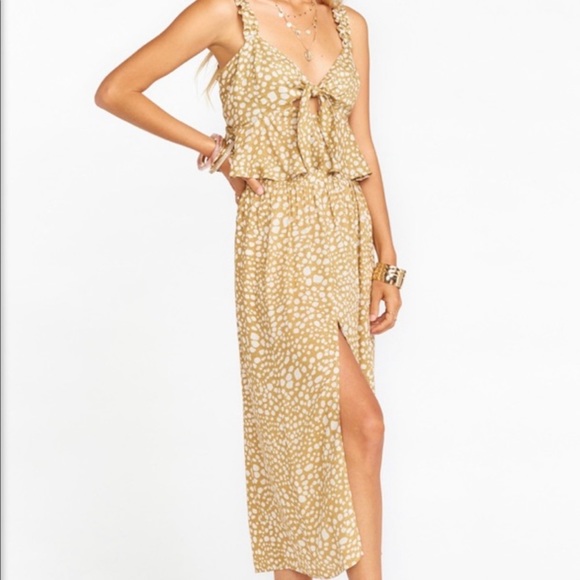 Show Me Your Mumu Bristow Spotted Desert Cheetah Midi Skirt Slit High Waist XL - Picture 3 of 8